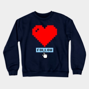 8 bit Pixel Valentine Cute Heart Social Media Love Lessons Crewneck Sweatshirt